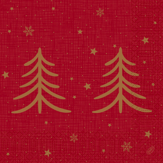 Servietten 40x40cm 3-lagig 1/4 Falz Shimmer Trees