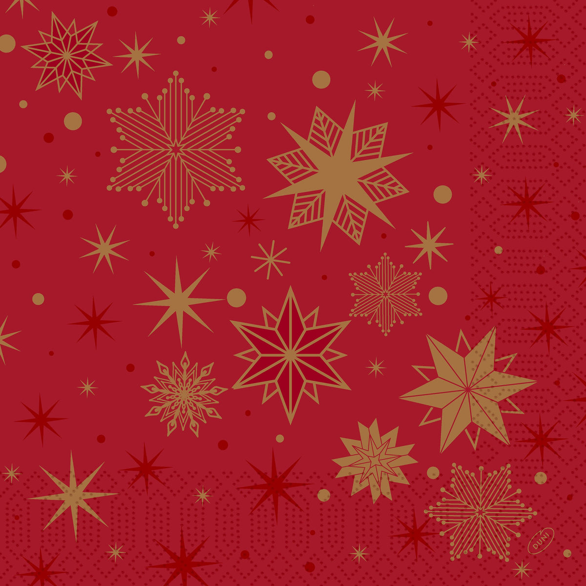 Servietten 40x40cm 3-lagig 1/4 Falz Stargazing Red