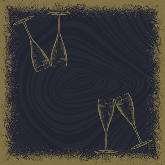 Bio Soft Servietten 20x20cm 1/4 Falz Sparkly Cheers Black - 2880 Stück