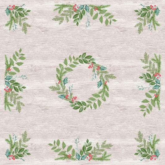 Einweg Dunicel Tischdecken 84x84cm Winter Greenery - 100 Stück