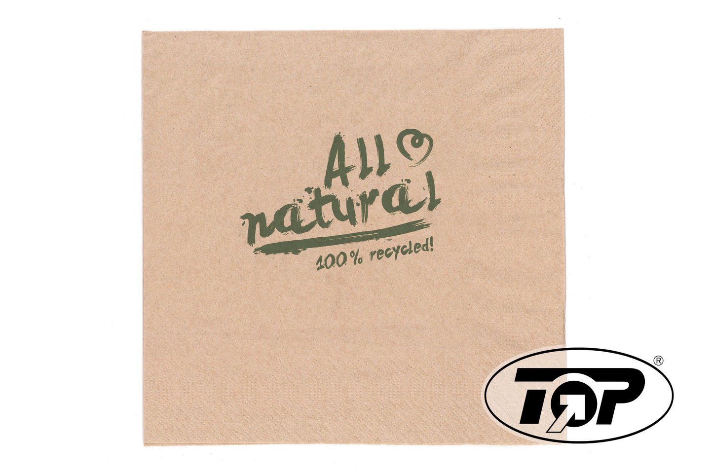 Servietten 40x40cm 2-lagig 1/4 Falz Braun ALL NATURAL - 1500 Stück