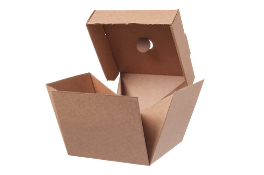 Faltbare Hamburger Burger Box Pappe 120x120x100mm - 100 Stück