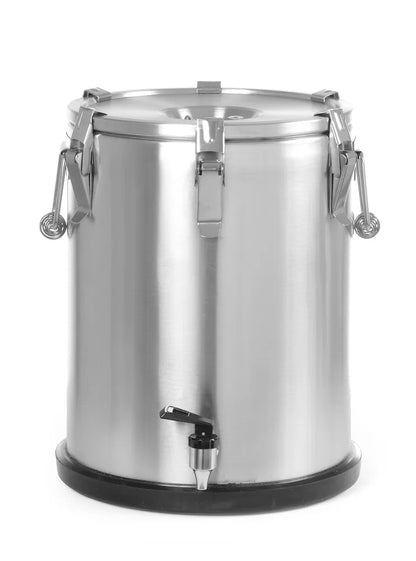 Isolierter tragbarer Behälter - mit Ablasshahn, HENDI, Profi Line, 20L, Silber, ⌀330x(H)360mm