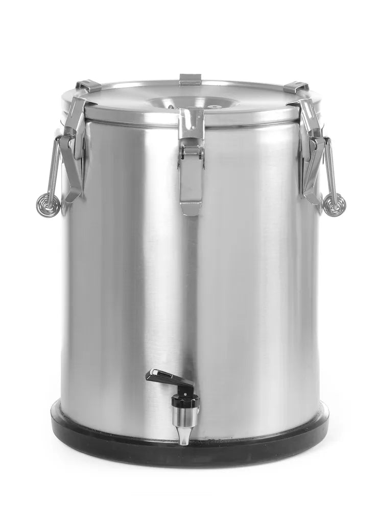 Isolierter tragbarer Behälter - mit Ablasshahn, HENDI, Profi Line, 50L, Silber, ⌀480x(H)380mm