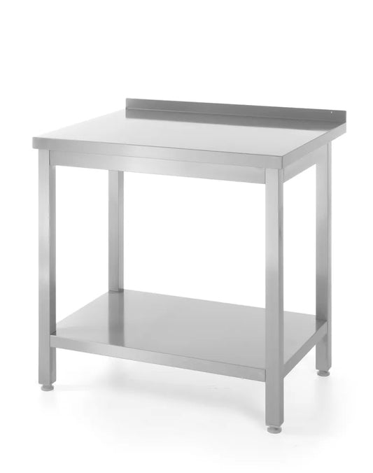 Wandtisch mit Ablage – verschraubt, Tiefe 600 mm, HENDI, Profi Line, 800x600x(H)850mm
