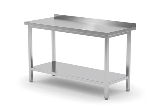 Wandtisch mit Ablage – verschraubt, Tiefe 600 mm, HENDI, Profi Line, 1000x600x(H)850mm
