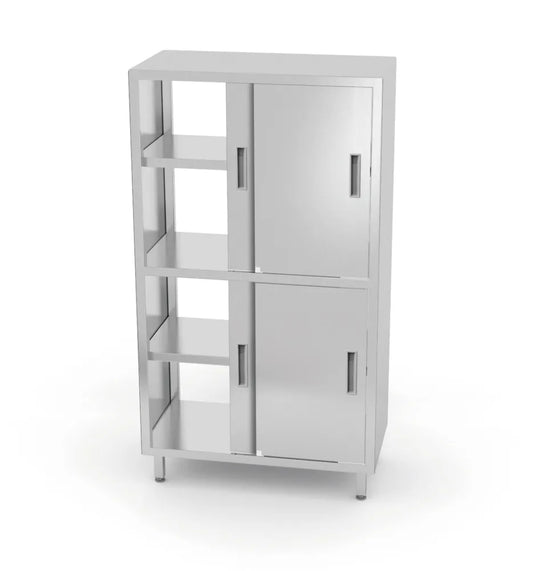 Durchreicheschrank mit Trennwand und Schiebetüren – verschraubt, HENDI, Kitchen Line, 1000x600x(H)1800mm