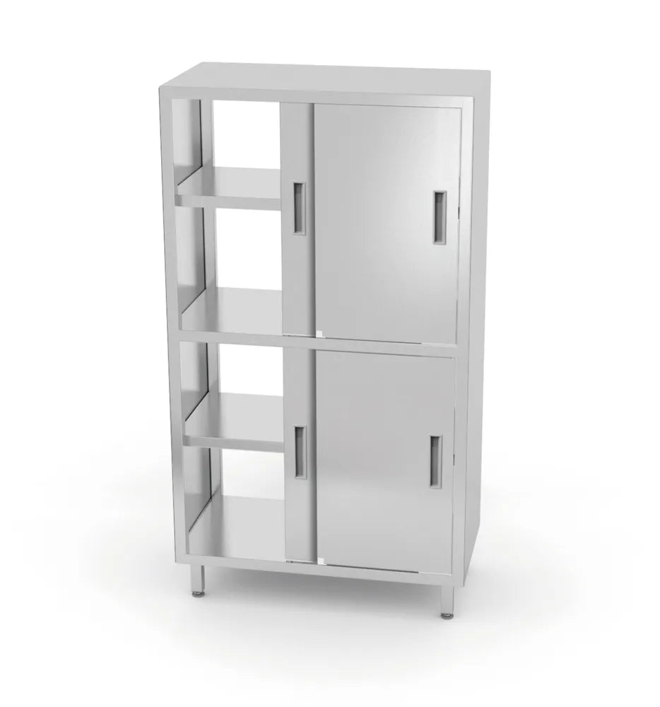 Durchreicheschrank mit Trennwand und Schiebetüren – verschraubt, HENDI, Kitchen Line, 800x500x(H)1800mm
