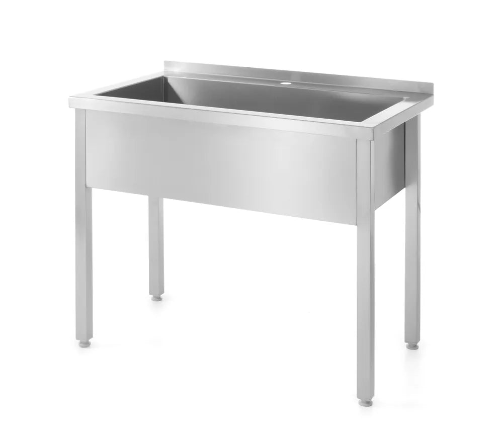 Tisch mit Einzel-Waschwanne – geschweißt, HENDI, Profi Line, 800x600x(H)850mm