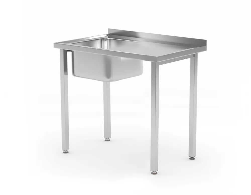 Spültisch, verschraubt, HENDI, Kitchen Line, Spülbecken auf der rechten Seite, 800x600x(H)850mm