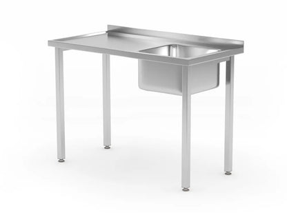 Spültisch, verschraubt, HENDI, Kitchen Line, Spülbecken auf der linken Seite, 800x600x(H)850mm