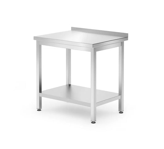 Wandtisch mit Ablage – verschraubt, Tiefe 600 mm, HENDI, Kitchen Line, 800x600x(H)850mm