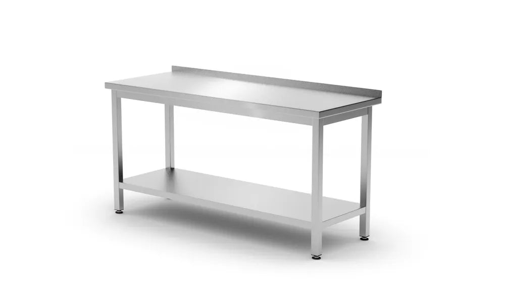 Wandtisch mit Ablage – verschraubt, Tiefe 600 mm, HENDI, Kitchen Line, 1000x600x(H)850mm