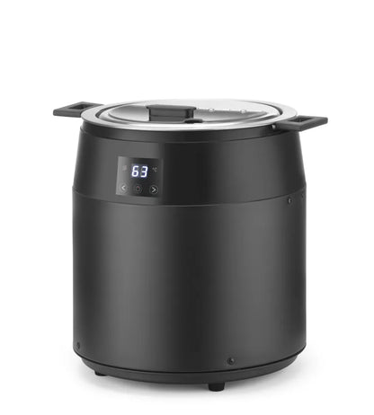 Suppenkessel ohne Wasser, 10L, HENDI, 10L, Schwarz, 220-240V/450W, ⌀330x(H)398mm