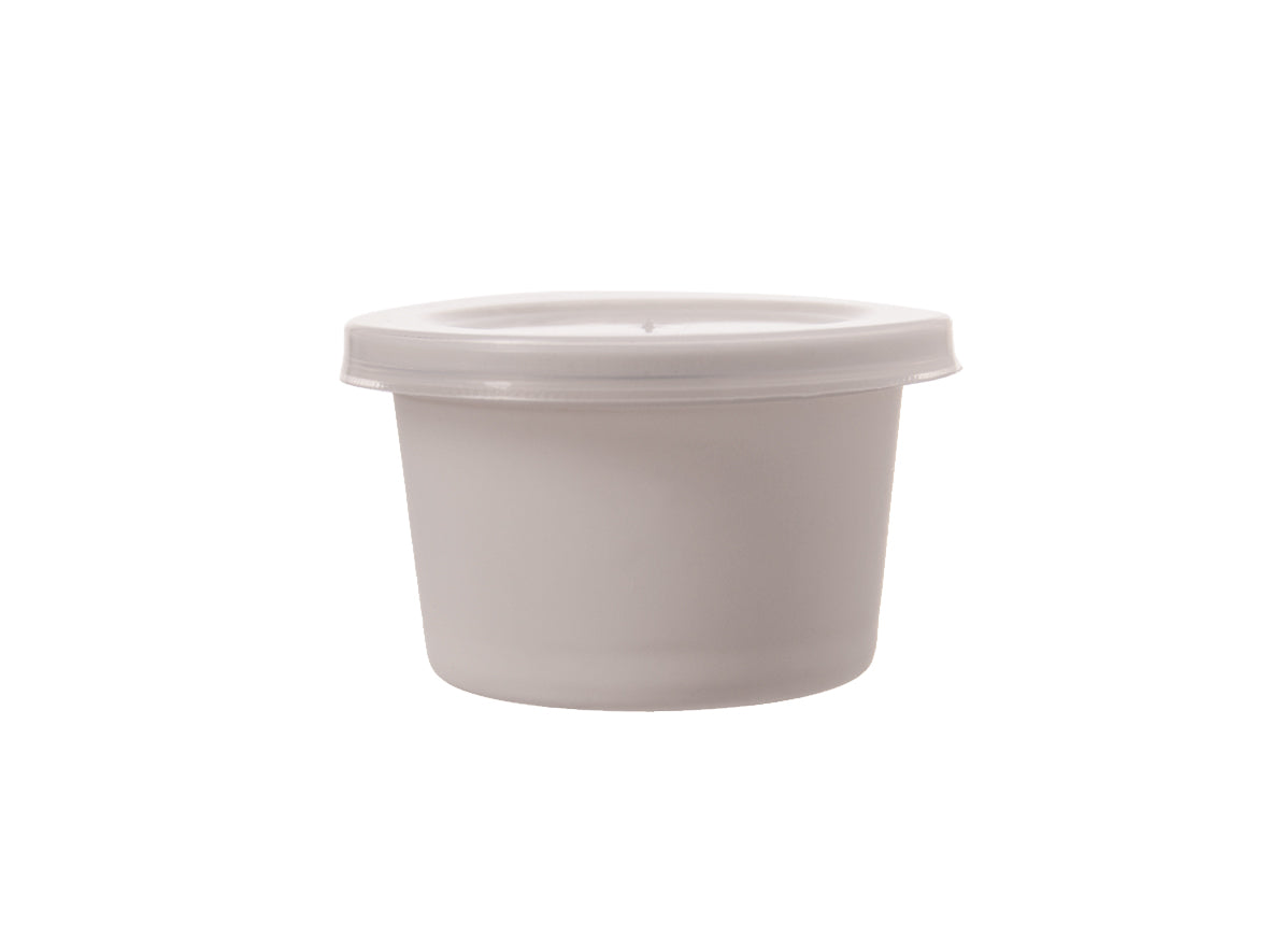 Dressingbecher weiß 50ml mit Deckel 70,3x24,5mm - 1000 Stück