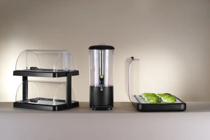 Rolltop Kühldisplay Duo UNIQ, HENDI, designed by Robert Bronwasser, Doppelt, Schwarz, 480x355x(H)480mm, Rechteckig