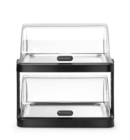 Rolltop Kühldisplay Duo UNIQ, HENDI, designed by Robert Bronwasser, Doppelt, Schwarz, 480x355x(H)480mm, Rechteckig