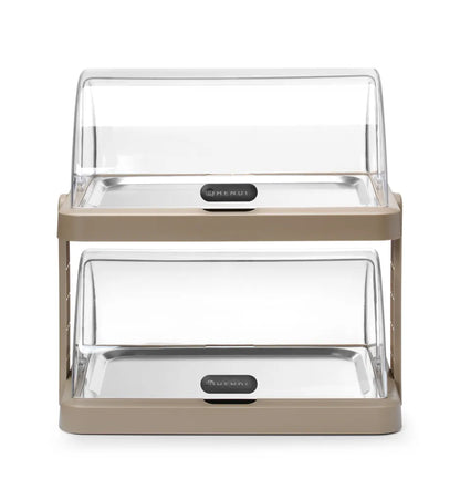 Rolltop Kühldisplay Duo UNIQ, HENDI, designed by Robert Bronwasser, Doppelt, Beige, 480x355x(H)480mm, Rechteckig