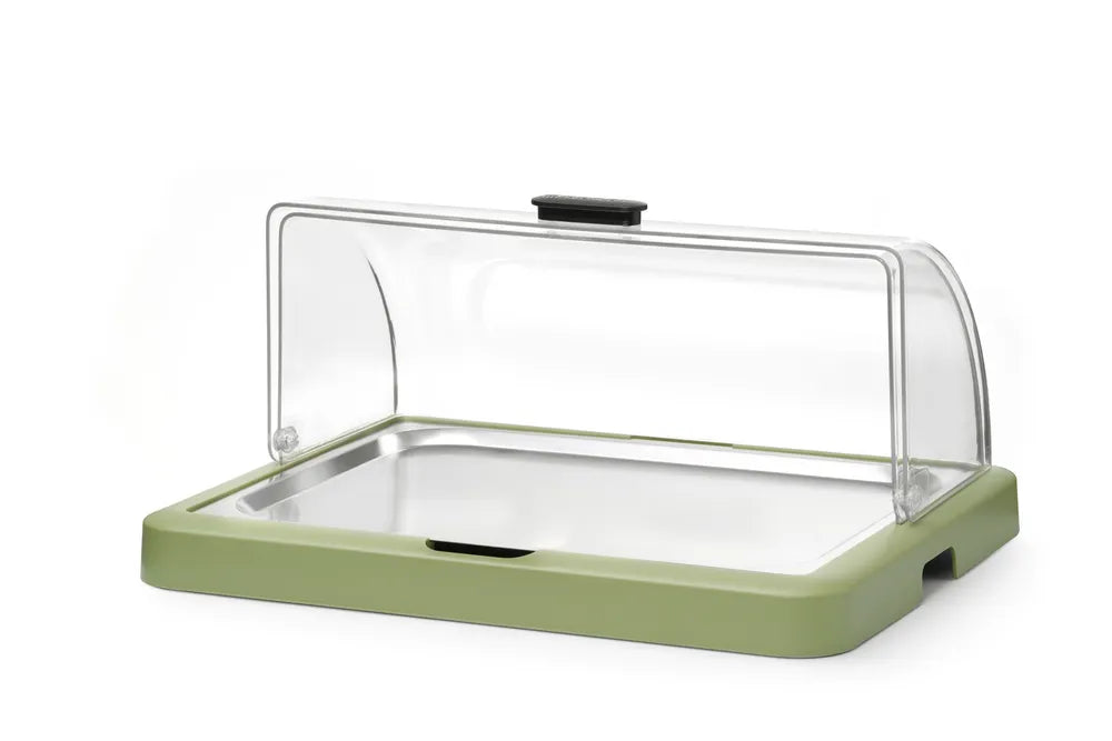 Rolltop Kühldisplay Duo UNIQ, HENDI, designed by Robert Bronwasser, Doppelt, Grün, 480x355x(H)480mm, Rechteckig