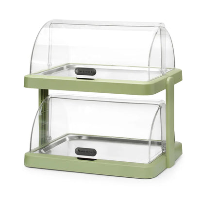 Rolltop Kühldisplay Duo UNIQ, HENDI, designed by Robert Bronwasser, Doppelt, Grün, 480x355x(H)480mm, Rechteckig