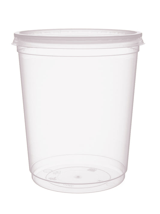 Ananasbecher rund PP 1000ml mit Deckel H:138xØ115mm - 500 Stück