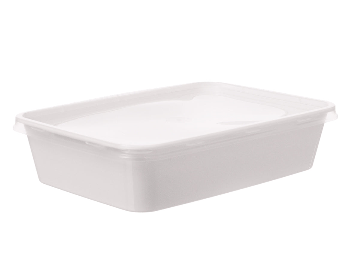 Menüschalen PP ungeteilt 500ml mit Deckel 175x119x40mm - 500 Stück