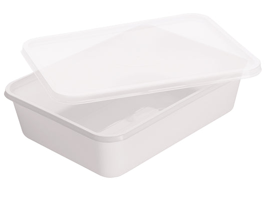 Menüschalen PP ungeteilt 750ml mit Deckel 182x135x45mm - 500 Stück