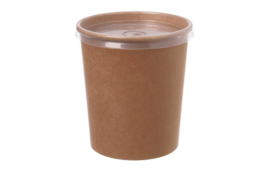 Suppenbecher Pappe PE 950ml mit Dampfloch-Deckel - 500 Stück