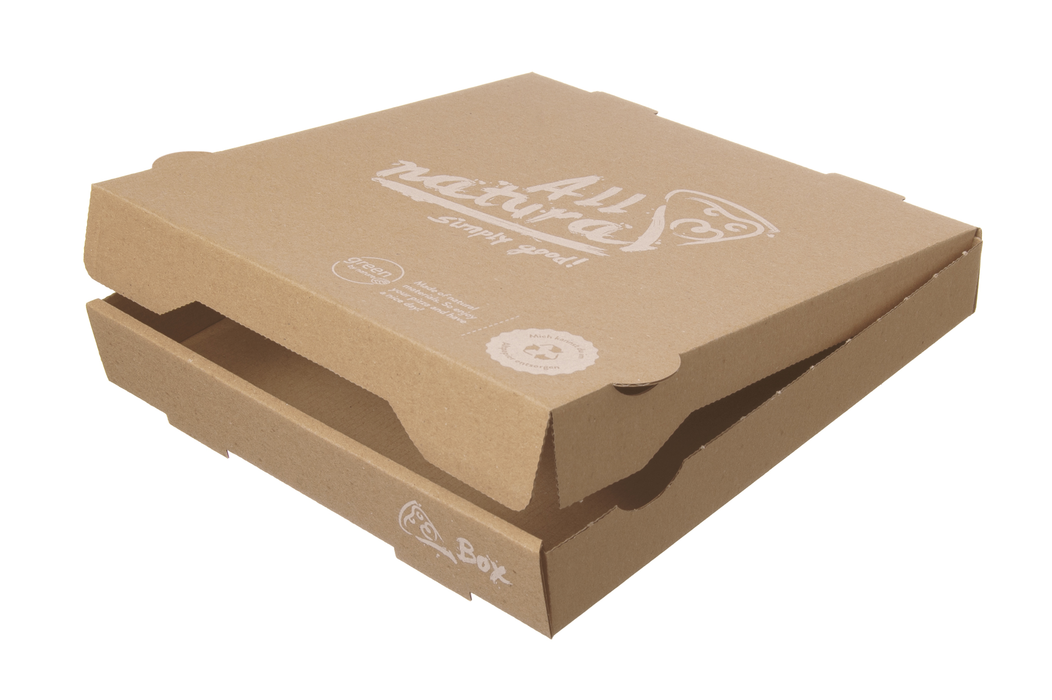 PIZZAKARTON BRAUN NATURAL Pizzakarton 28x28x4 Braun Natural - 100 Stück