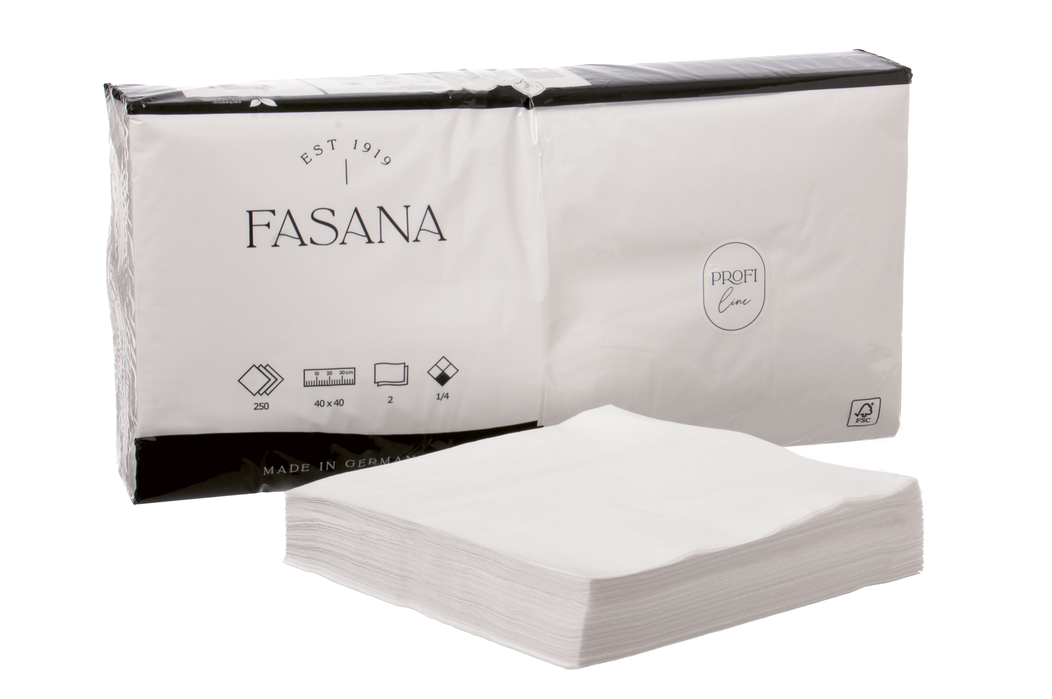 Shopbild Serviette 40x40cm 2-lagig 1/4 Falz weiß - 1500 Stück