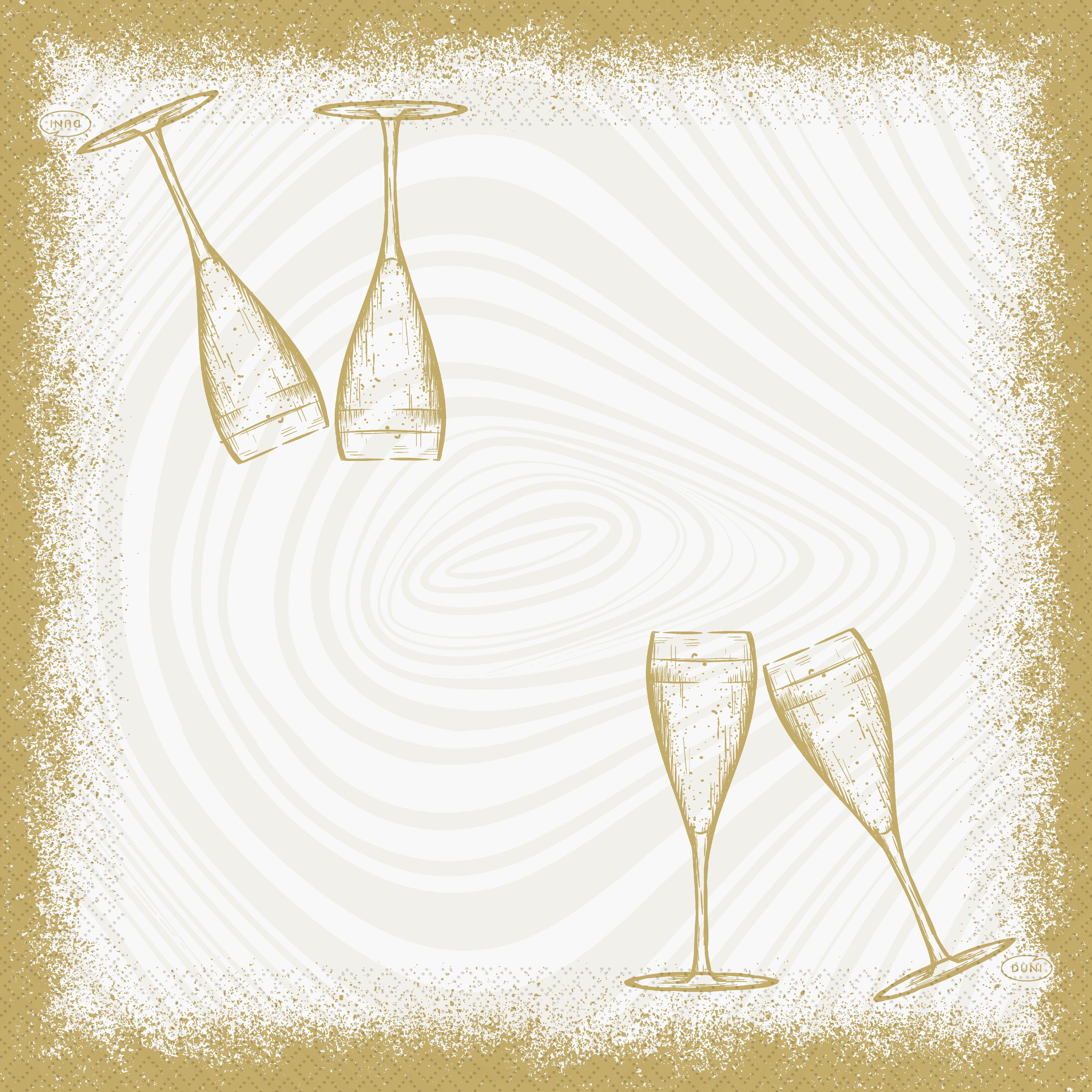 Servietten 24x24cm 3-lagig 1/4 Falz Sparkly Cheers White - 1000 Stück