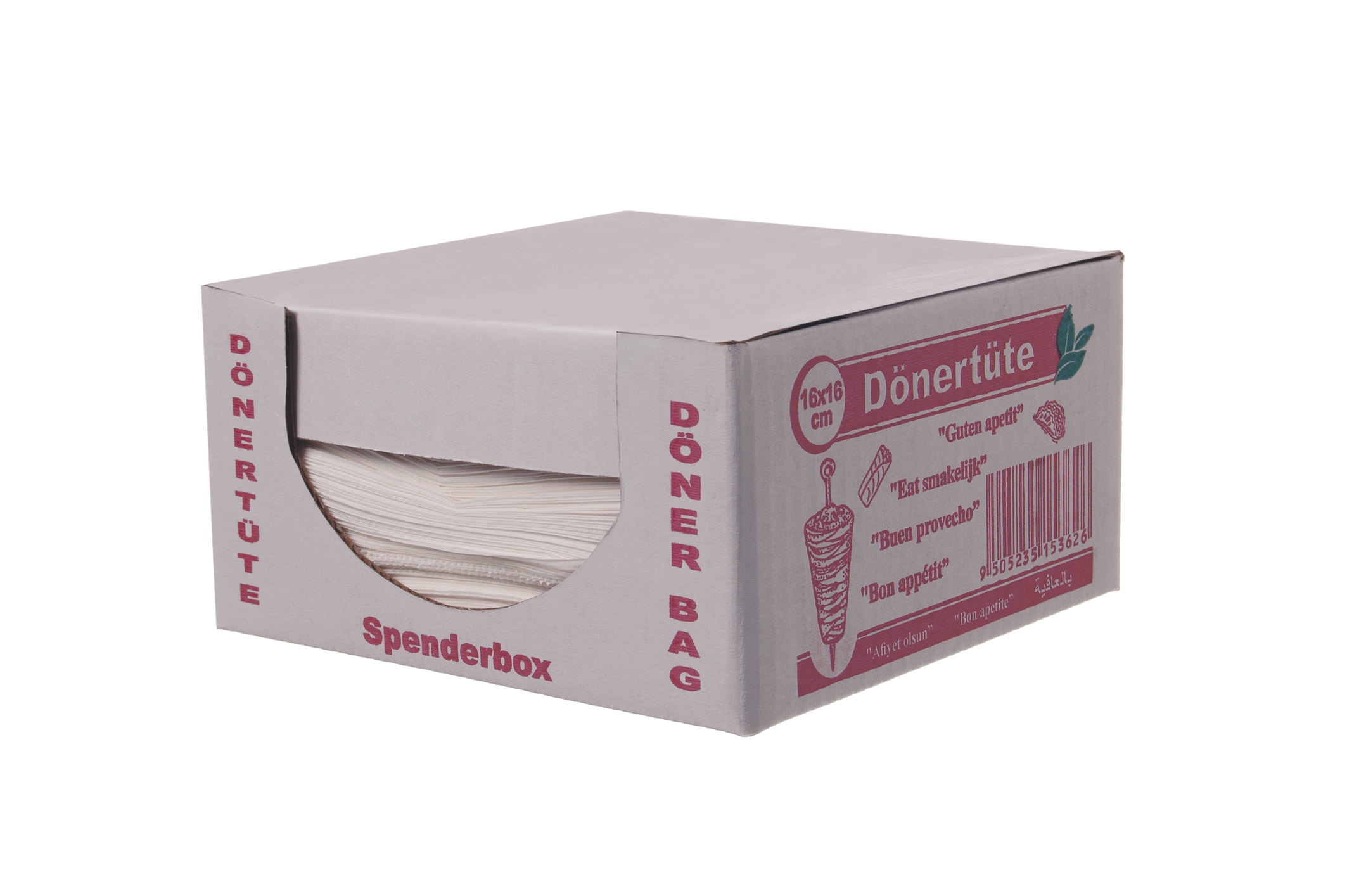 DÖNER BEUTEL TÜTEN SPENDERKARTON ECO NACHHALTIG