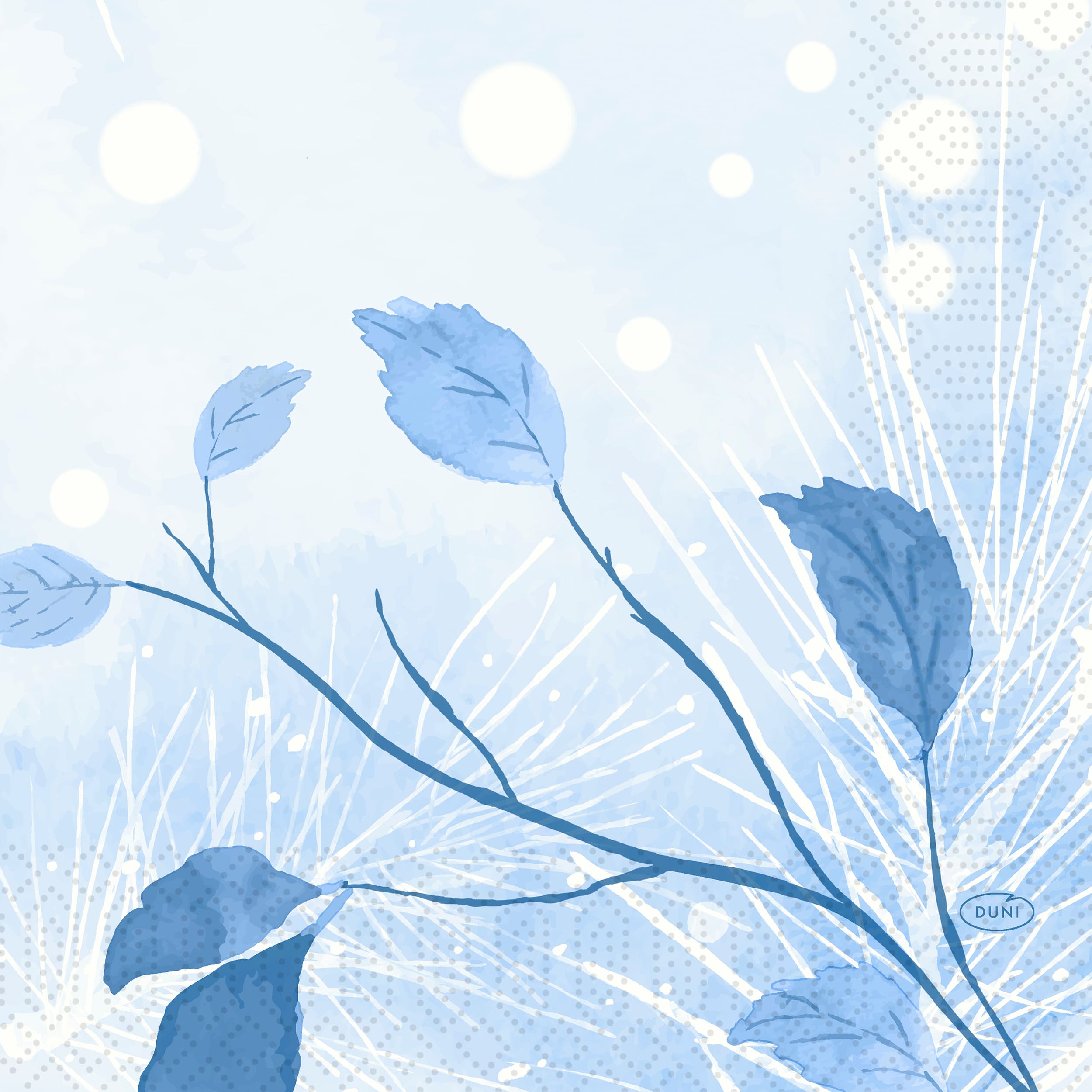 Servietten 33x33cm 3-lagig 1/4 Falz Frosted Winter - 500 Stück