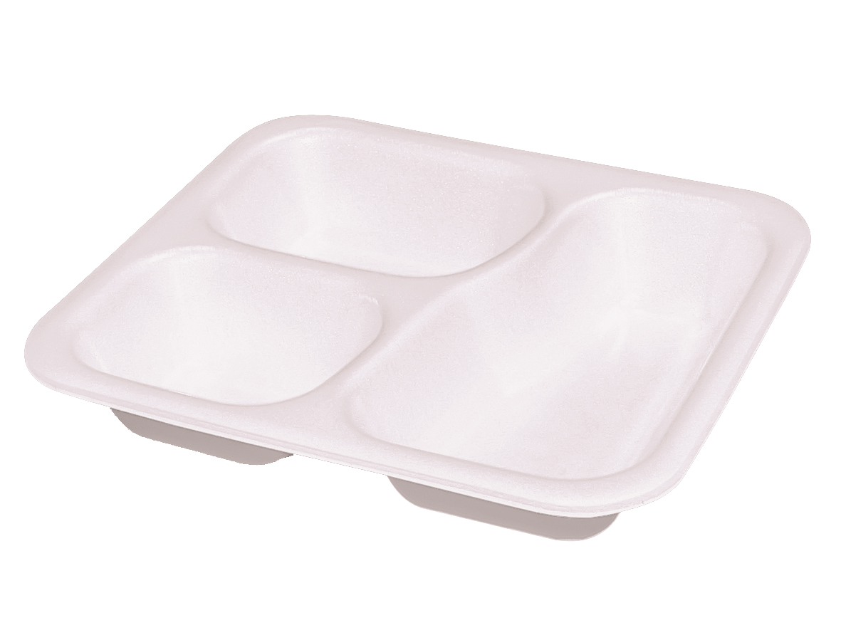 XPS SIEGELSCHALE WEISS Siegelschalen XPS Nr. 607 3-geteilt 247x209x42 mm - 600 Stück