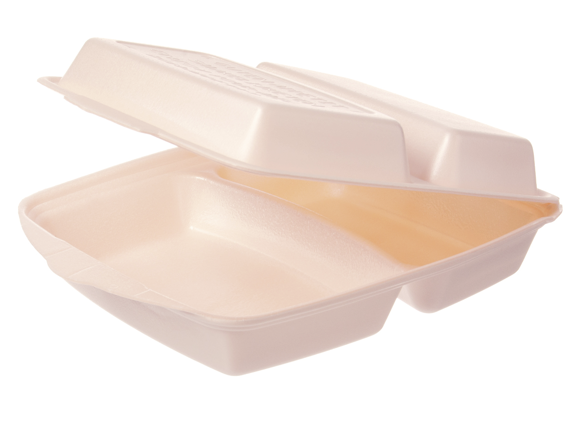Dinnerbox XPS 1635 2-geteilt beige 280x220x75mm - 200 Stück