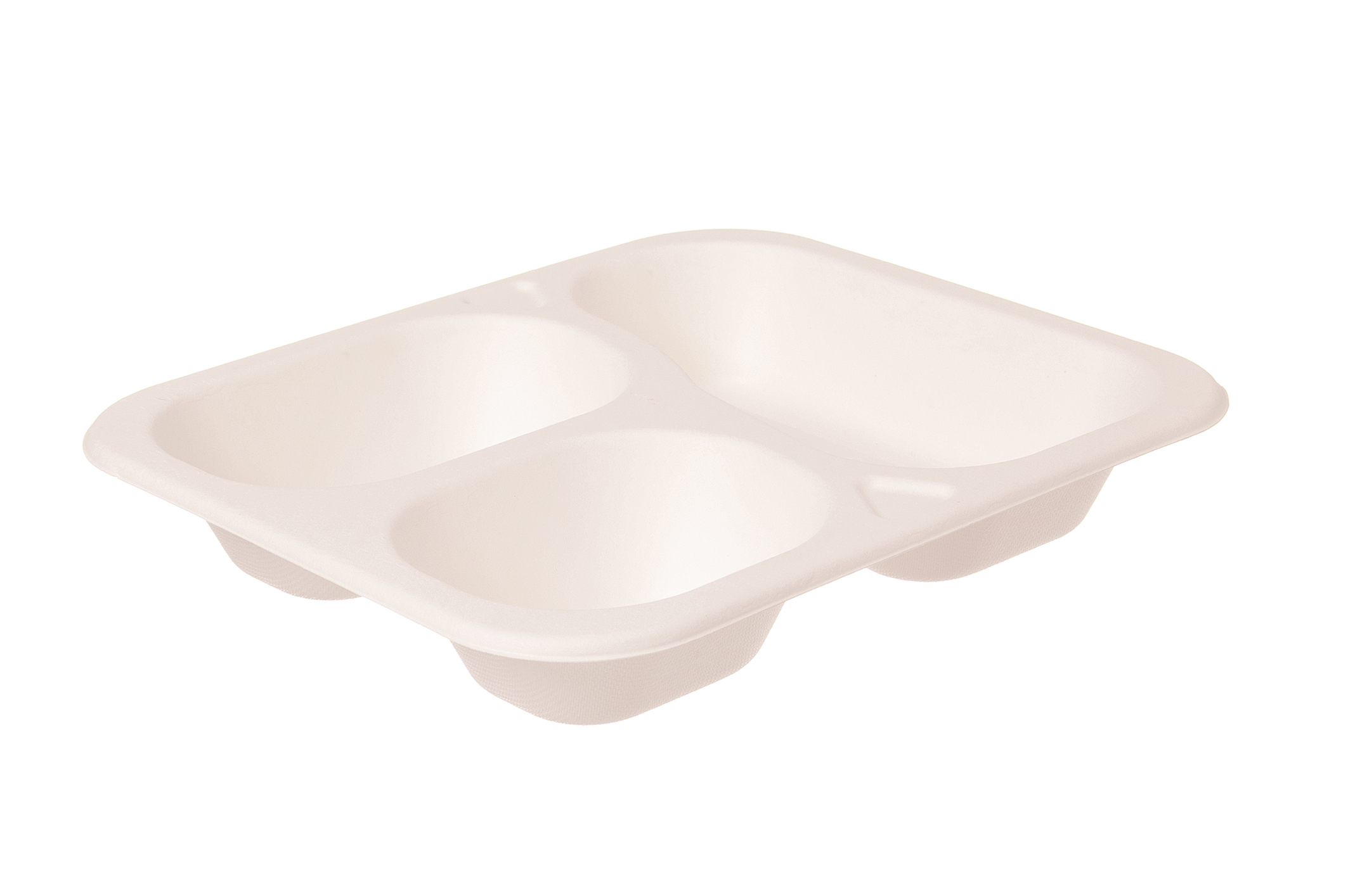 Siegelschale 607BG 3-geteilt Bagasse 250x212x42mm - 600 Stück