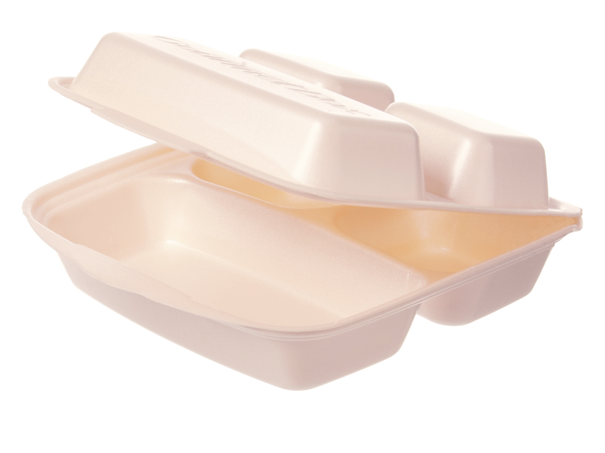 Gourmetbox XPS 1853 3-geteilt beige 230x225x75mm - 200 Stück
