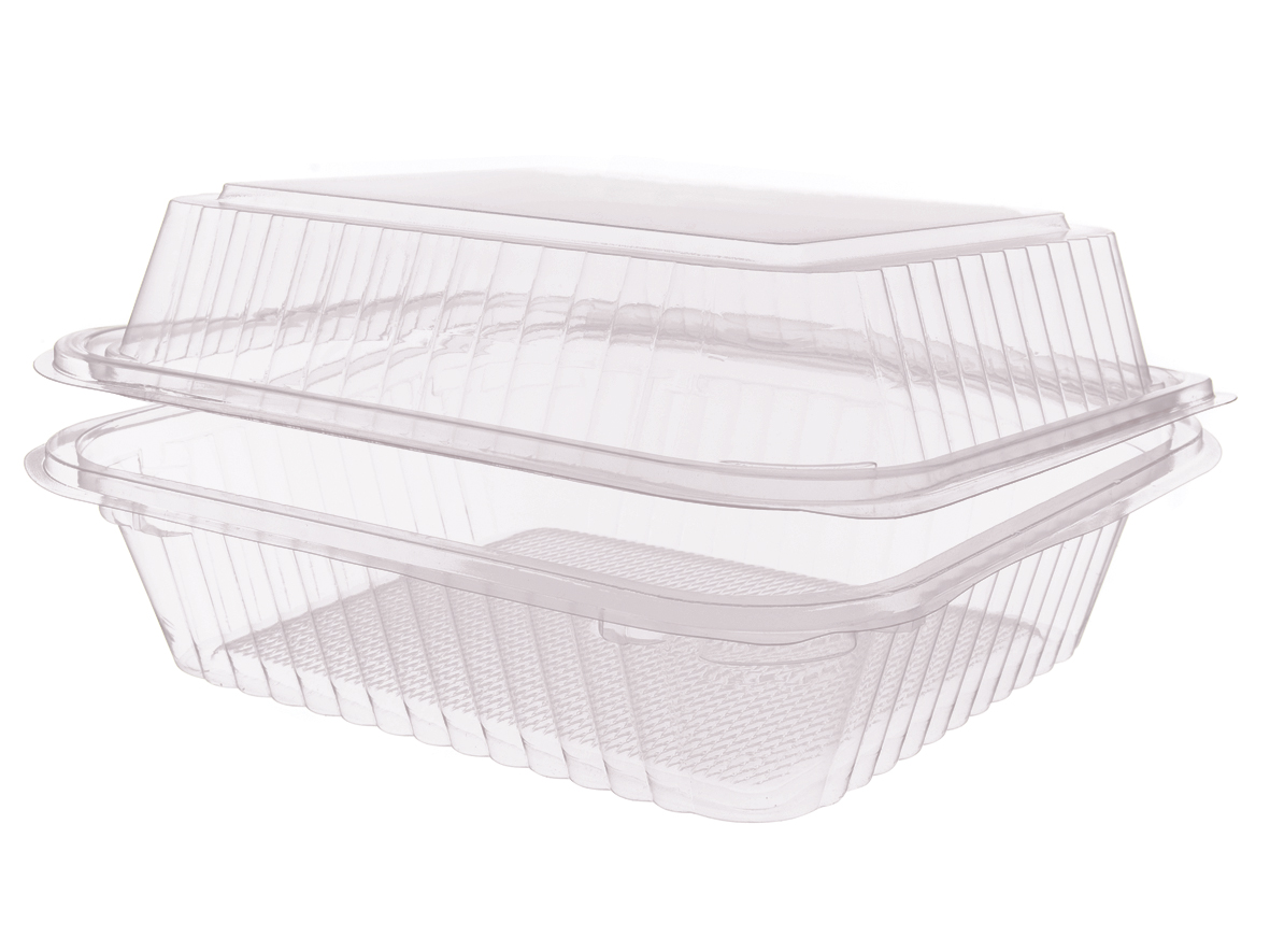 EINWEG SALATSCHALE PET Salat Klappboxen eckig 147 2700ml 220x190x90mm - 200 Stück