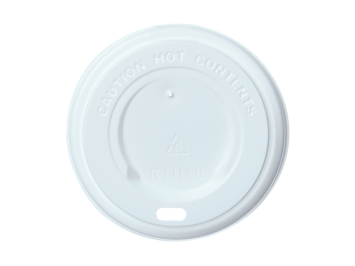 Kaffeebecher To Go Becher Deckel PS weiß 79,5mm - 1000 Stück