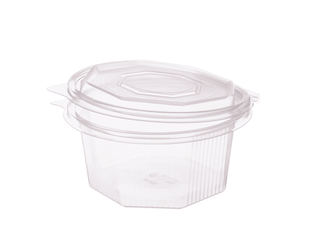 EINWEG SALATSCHALE PP Salat Klappboxen 8-eckig 250ml 116x116x33mm - 500 Stück