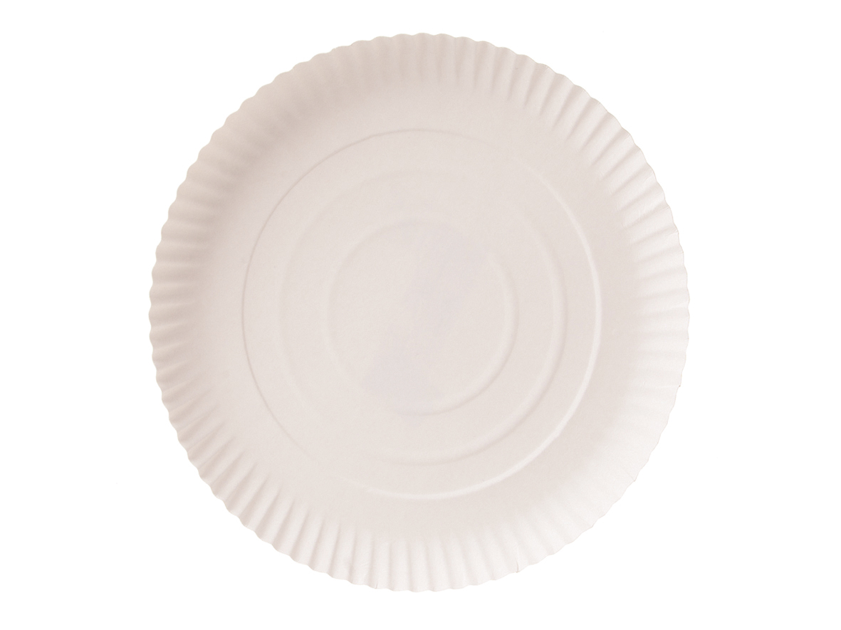 PAPPTELLER RUND FRISCHFASER WEISS Pappteller rund Frischfaser weiß 28cm - 200 Stück