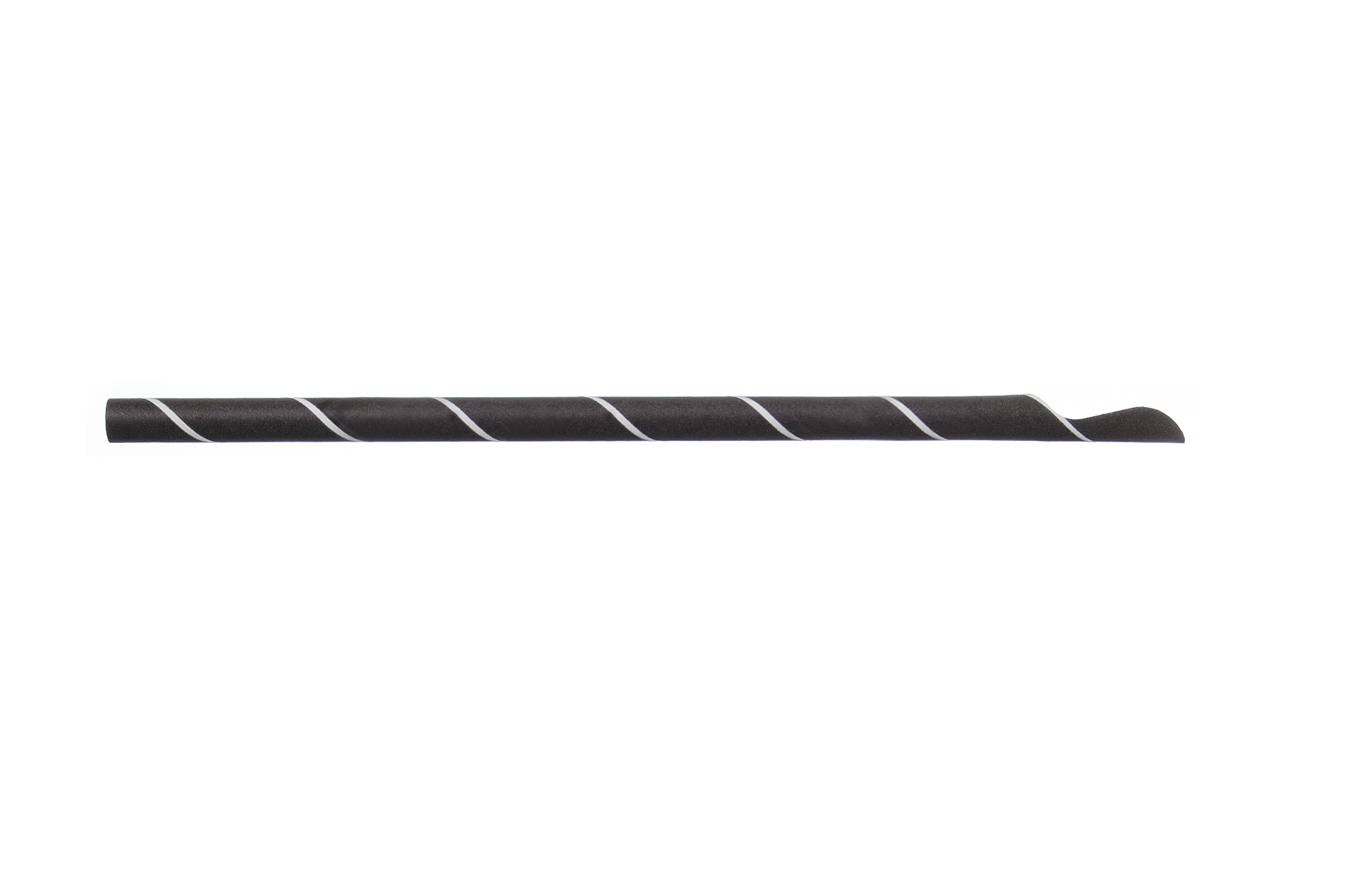 Trinkhalm Löffelhalm Papier Schwarz 8x200mm - 3500 Stück