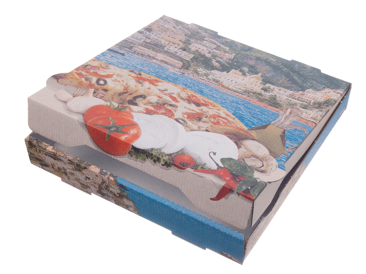 Pizzakarton 24x24x4 Positano NYC - 100 Stück