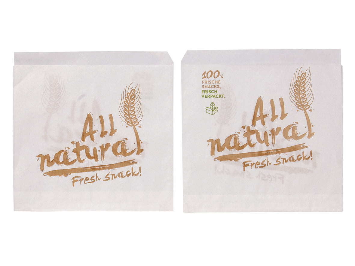 SNACKBEUTEL PAPIER Snackbeutel 2-seitig offen ALL NATURAL 17x16cm - 4000 Stück