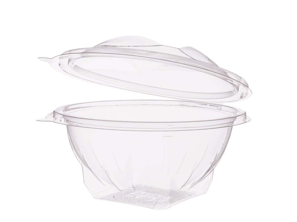 EINWEG SALATSCHALE RPET Klappboxen Deckel abreißbar SLR 370ml 136x77mm - 300 Stück