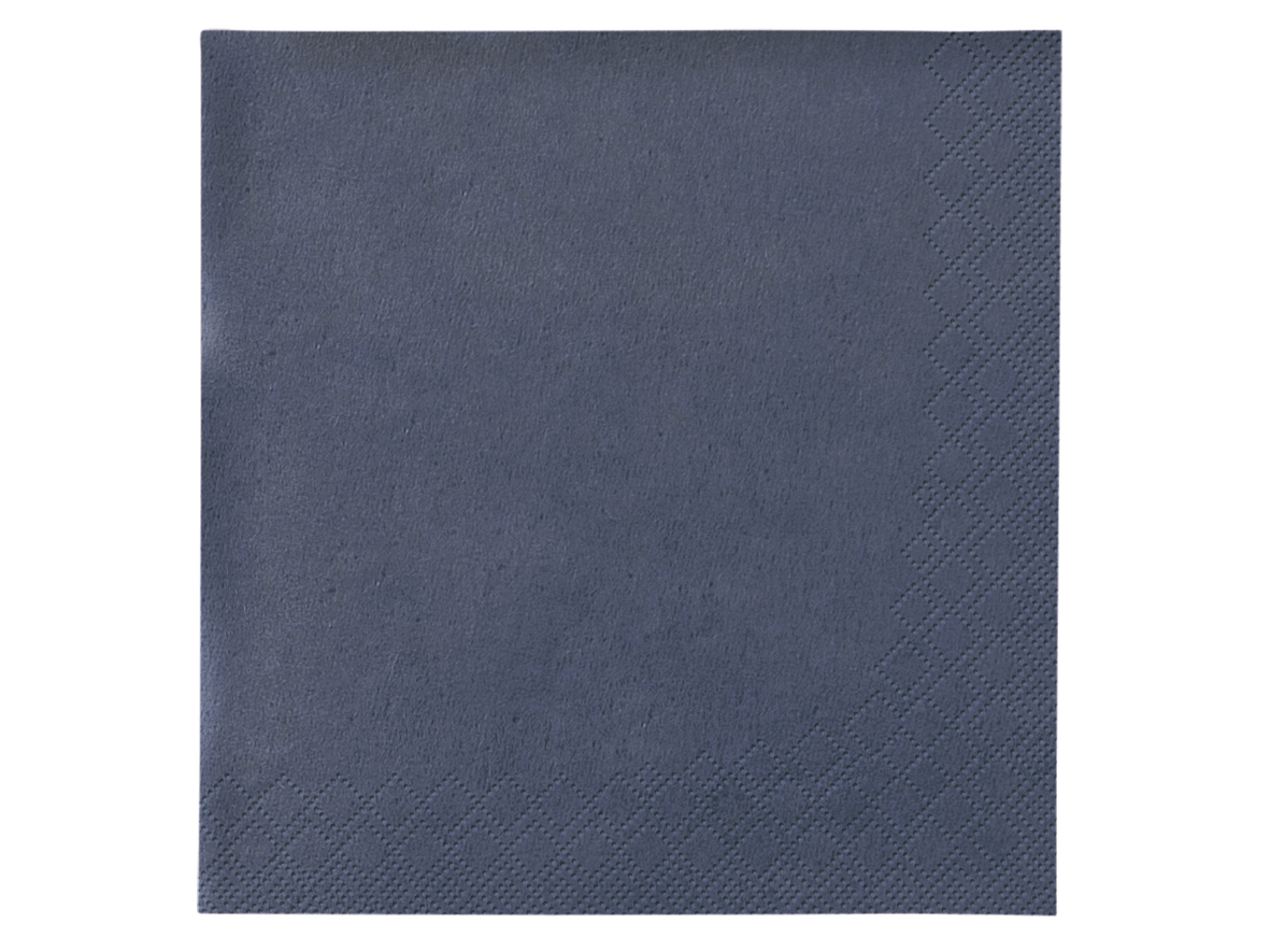 EINWEG ZELLSTOFF SERVIETTEN BLAU ECO NACHHALTIG Serviette 33x33cm 3-lagig 1/4 Falz Blau - 1000 Stück