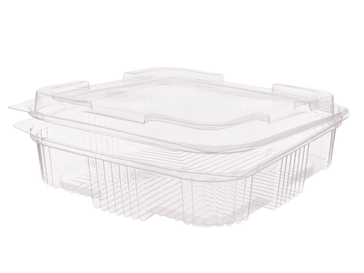 EINWEG SALATSCHALE PET Salat Klappboxen eckig V496 750ml 150x145x35mm - 300 Stück