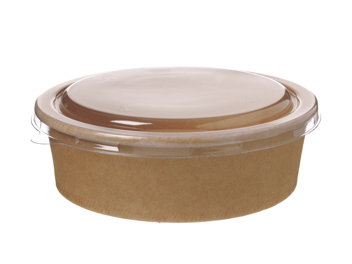 EINWEG SALATSCHALE PAPPE MIT DECKEL Einweg Salatschale braun 1000ml inkl. Deckel  - 150 Stück