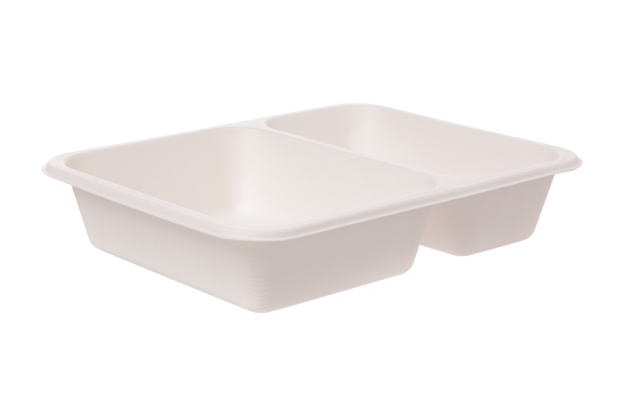 Siegelschale 2-geteilt Bagasse 225x175x45mm - 500 Stück